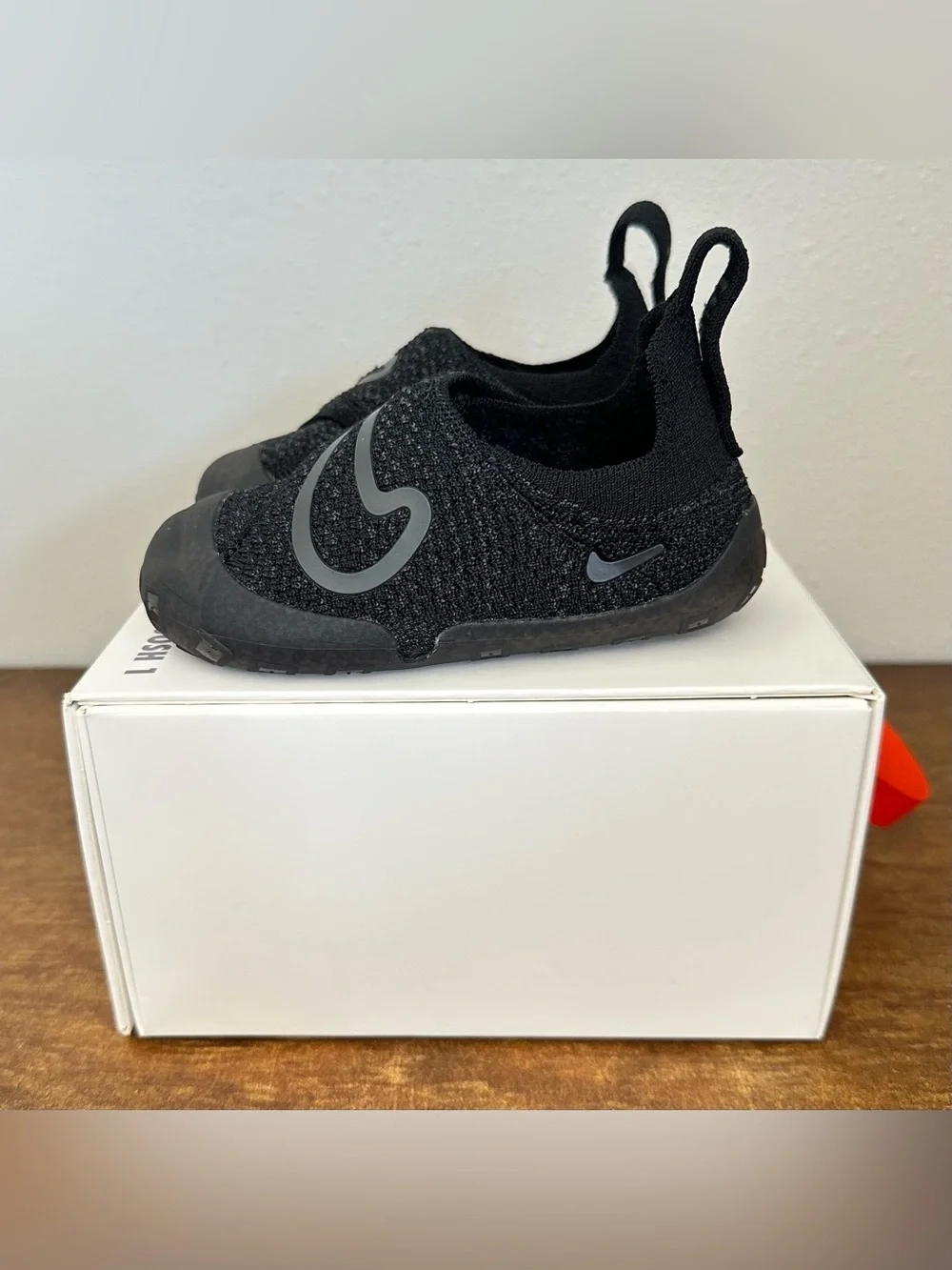 Nike Swoosh 1 Flyknit Black/Anthracite Baby TD Toddler Size 7c FB3244 003 New